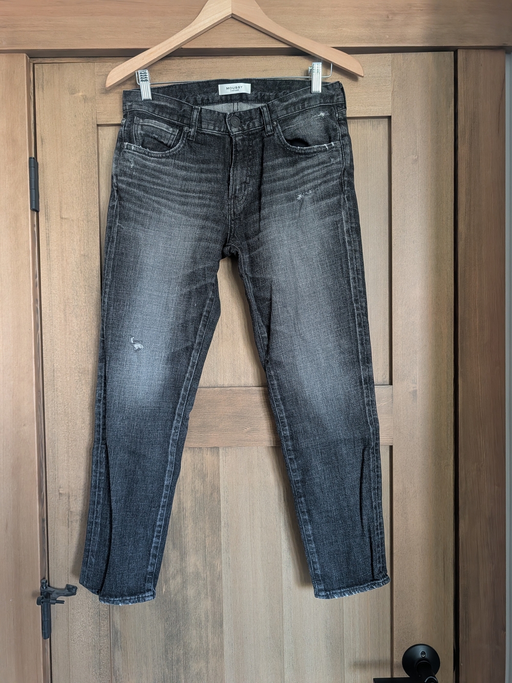 Moussy Vintage Black Washed Straight Jeans